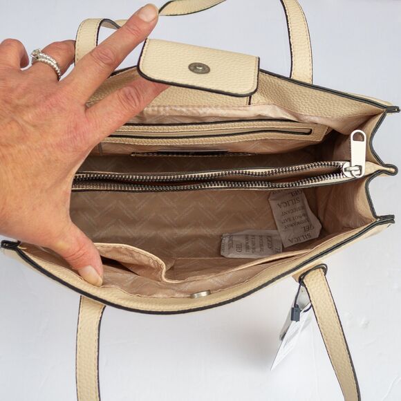 Women's Medium Handbag FRENCH CONNECTION Alisa Pebble Triple Section Satchel - Picture 8 of 11